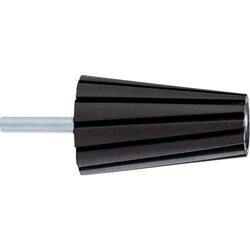 Conical flexible abrasive belt holder with shaft ESR